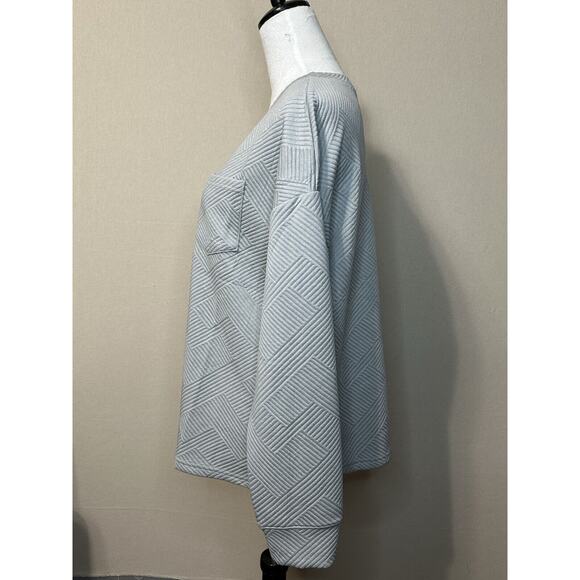 Merokeety Crewneck Long Sleeve Sweater Textured Gray Size Medium NWT - Picture 4 of 12